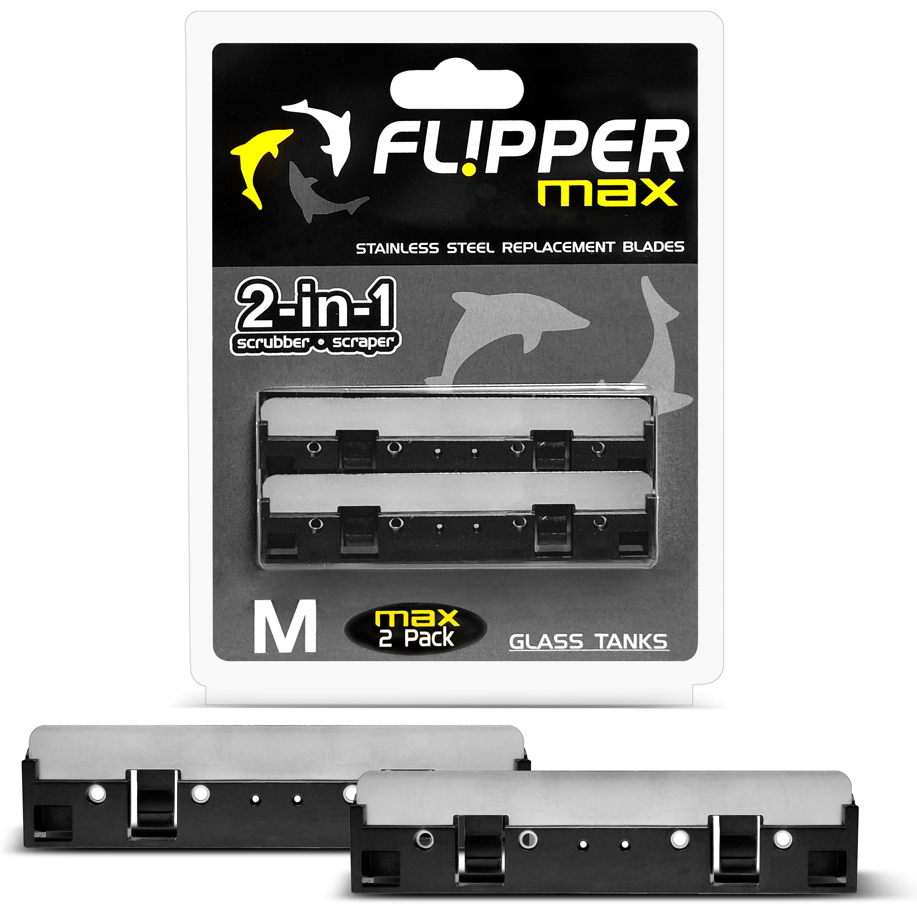 Flipper Max Replacement Stainless Steel blades - Reef Safe Aquarium Cleaning