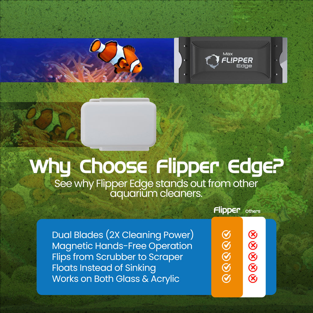 Flipper Edge 2 in 1 Floating Magnetic Aquarium Algae Cleaner (MAX)