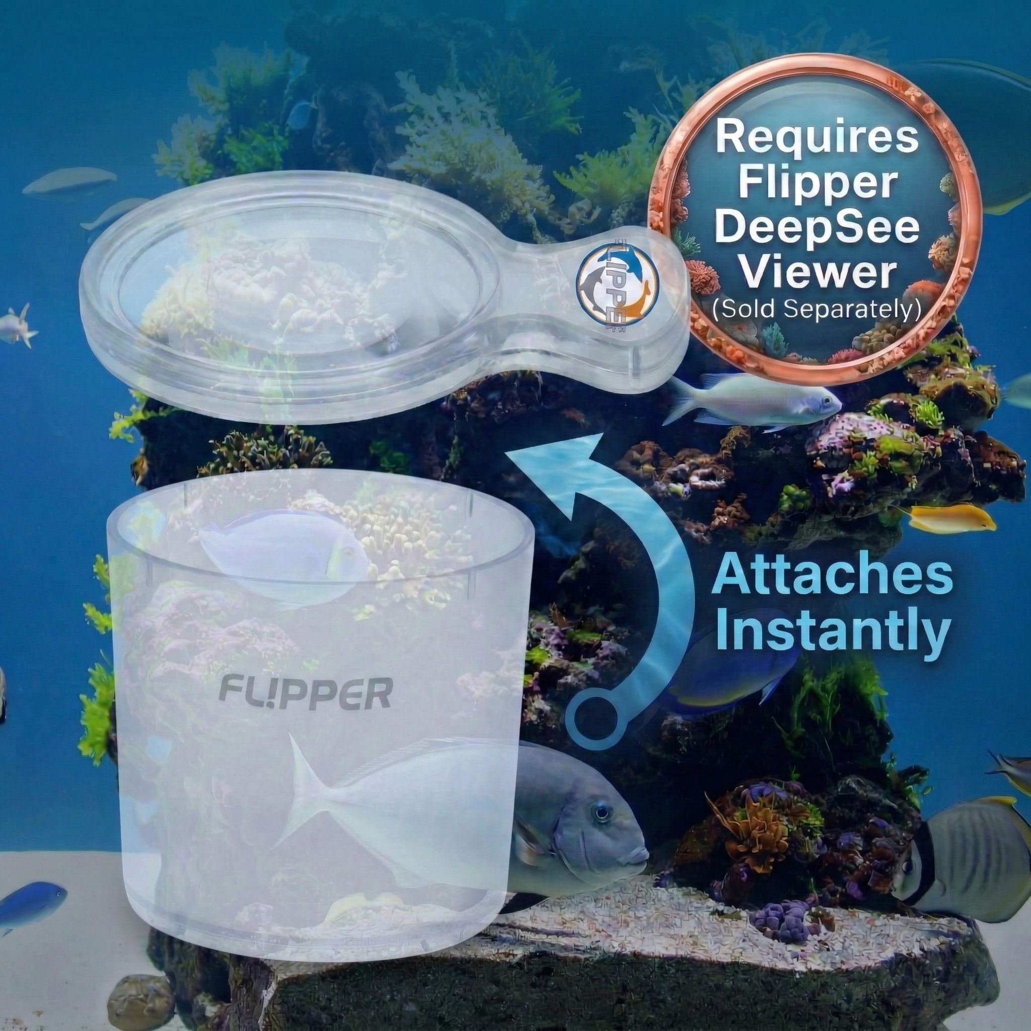 FL!PPER DeepSee Scope 4-Inch Top Down Aquarium Viewer Accessory
