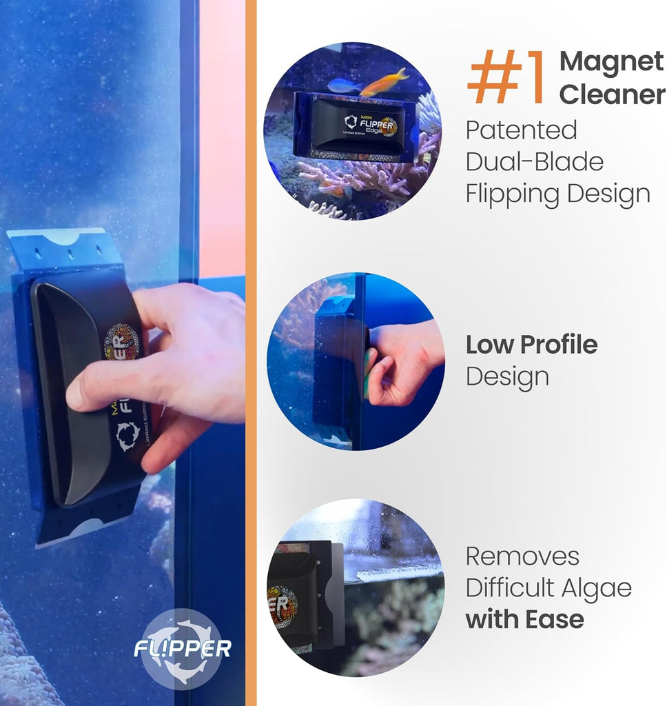 Flipper Edge Limited Edition Clownfish 2 in 1 Floating Magnetic Aquarium Algae Cleaner (MAX)