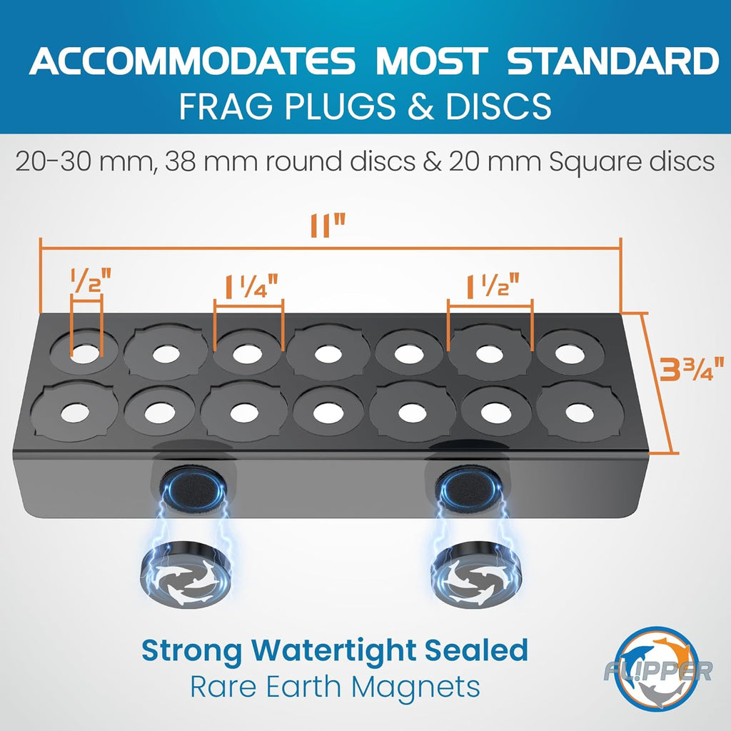 Flipper Magnetic Frag Station - Frag Rack with Removeable Shelf - Holds 14 Frags Black