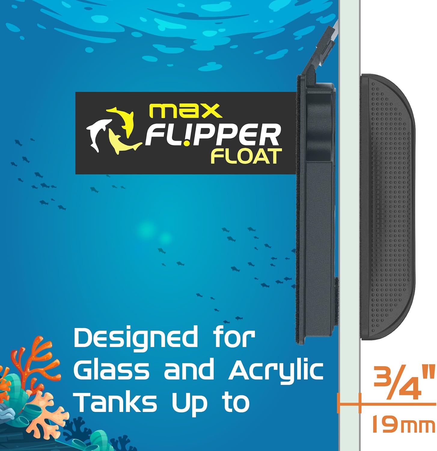 Flipper MAX FLOAT 2 in 1 Magnetic Aquarium Algae Cleaner – Flipper ...