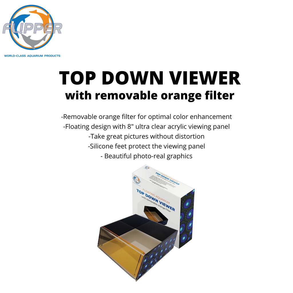 Flipper Top Down Viewer with Removable Orange Filter - 8" square viewing area