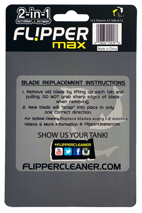 Flipper MAX ABS Replacement Blades Straight Edge 5-Pack - Acrylic Tanks