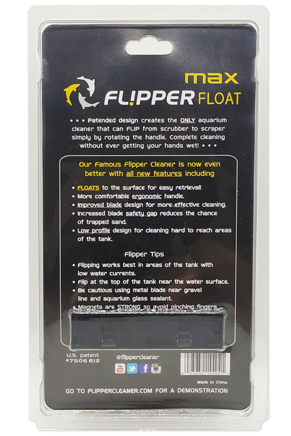 Flipper MAX FLOAT 2 in 1 Magnetic Aquarium Algae Cleaner – Flipper ...